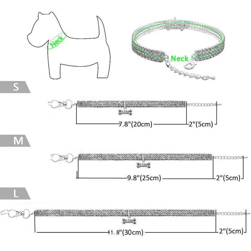 Shiny Zircon Pet Dog Neck Collars Durable Alloy Extended Chain for Small Medium Pets Pink Party Gifts Dogs Cat Necklace Y240803