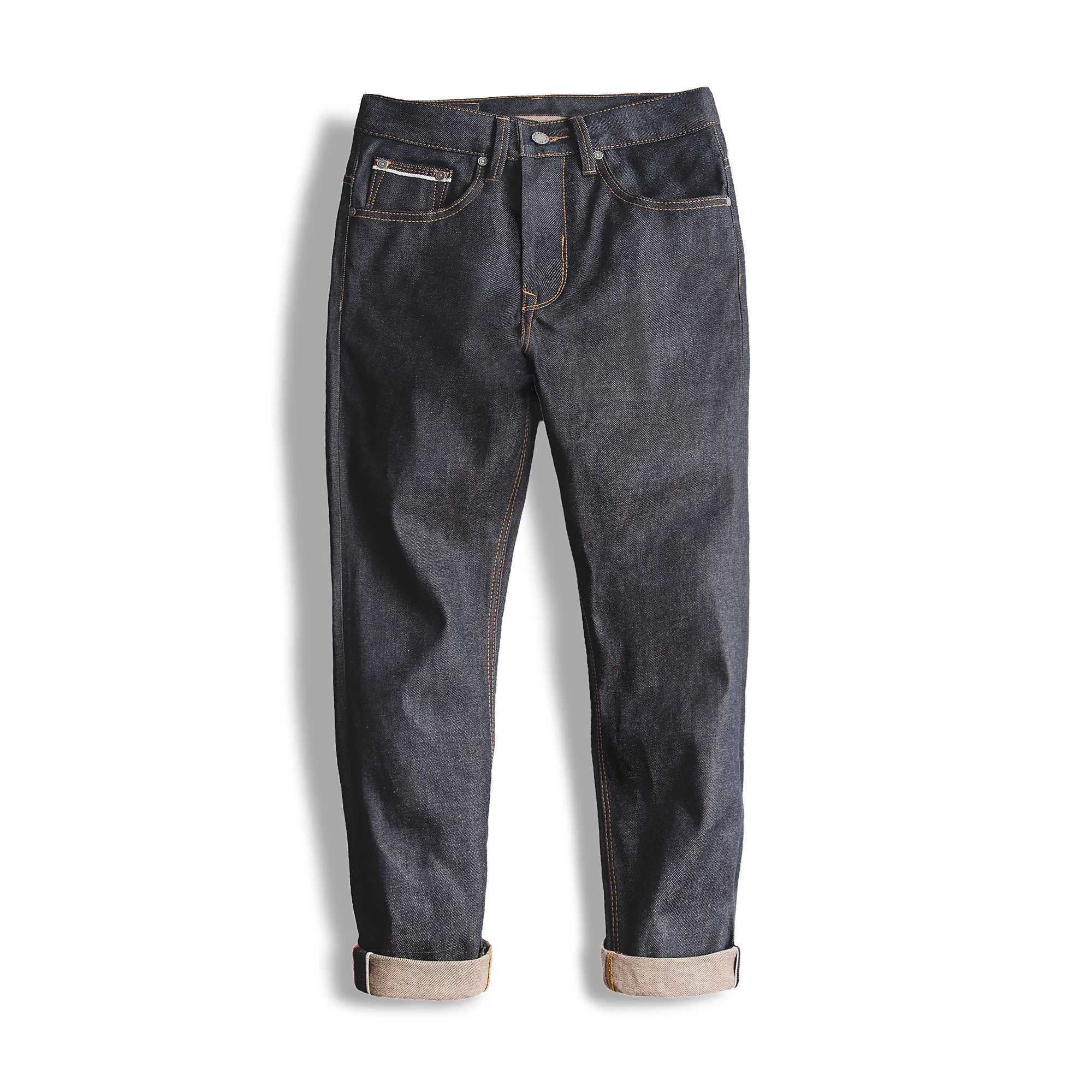 Maden Retro Regular Denim Jeans for Men Selvedge 13.8oz Denim Vintage Amekaji Deep Color Heavy Quality Brand Mens PantsM240803