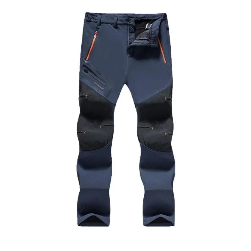 Mens Outdoor Waterproof Hiking Trousers Mountain Camping Climbing Male Pants Trekking Softshell Warm Work Pants Fishing Clothes 240802
