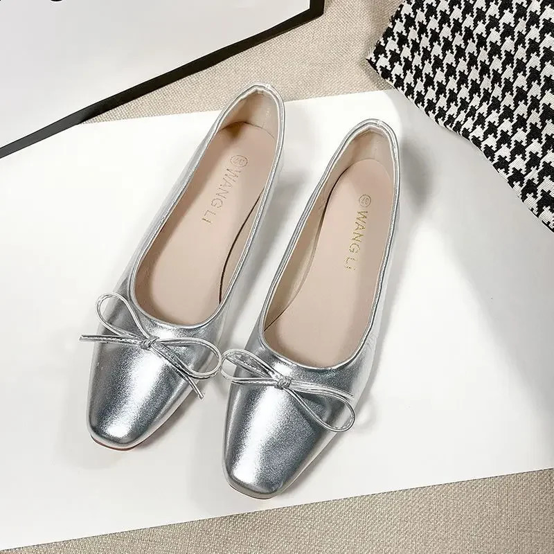 Low Heel Elegant Woman Flats With Bow Shoes for Women Non Slip Summer Chic Point On Sale Quick Delivery Lastest Casual 240802