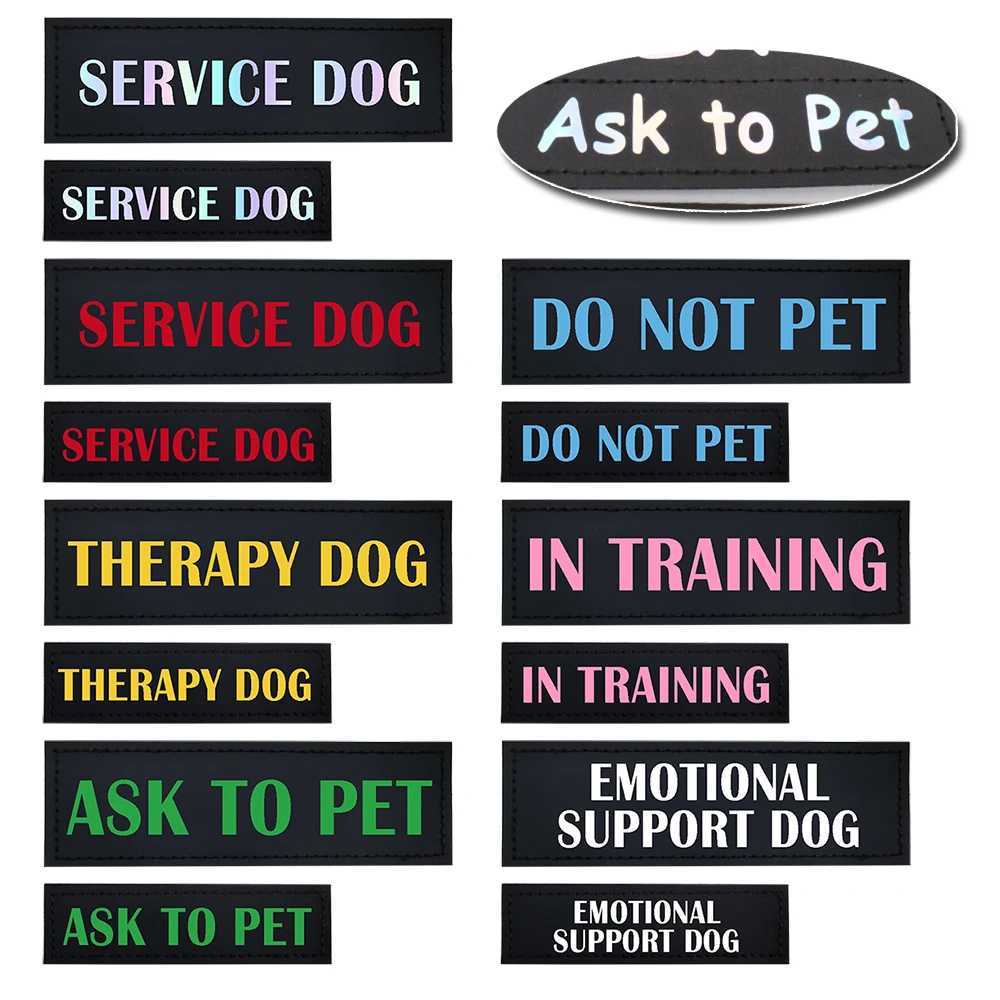 Dog Harness Patches Reflective Print DO NOT PET IN TRAINING SERVICE DOG ASK TO PET EMOTIONAL SUPPORT DOG THERAPY DOG Y240803