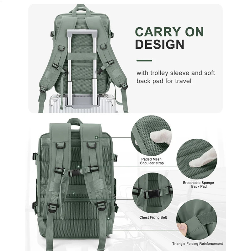 Ryanair Travel Backpack Personal Items Carry on Business Backpack Weekend Laptop Waterproof Belt Shoe Pocket 240802