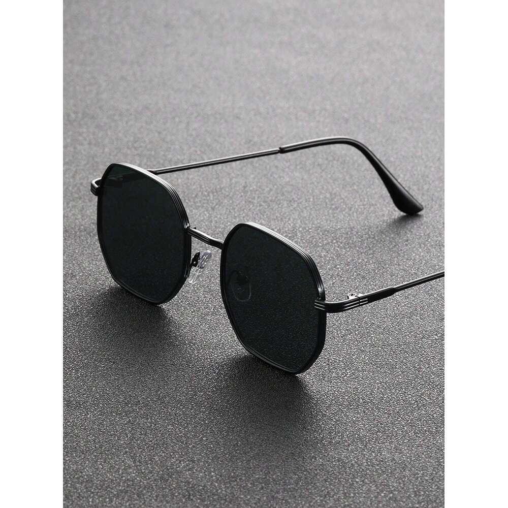 1pc Unisex Geometric Metal Frame Temperament Fashion Glasses For Outdoor Travel Driving Daily Life Accessories