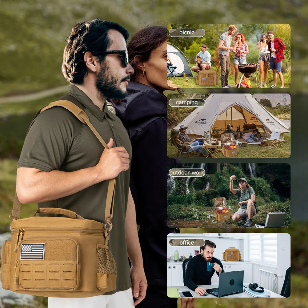 Tactical Lunch Bag for Men Outdoor Heavy Duty Lunch Box Work Leakproof Insulated Durable Thermal Cooler Bag Meal Camping Picnic 250804