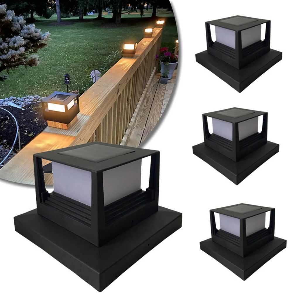Solar Light Outdoor Waterproof Solar Post Light Villa Column Lamp Fence Gate Pillar Head LED Lamp For House Gate Patio GardenM240731