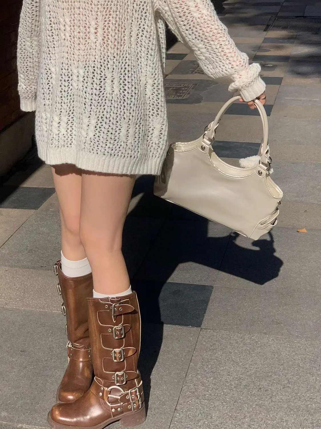 JIAERDI Fairycore Aesthetic Y2k Girl Versatile Chain Chic White Underarm Bag Wallet Womens Haruku Sweet Handbag 240802 180e