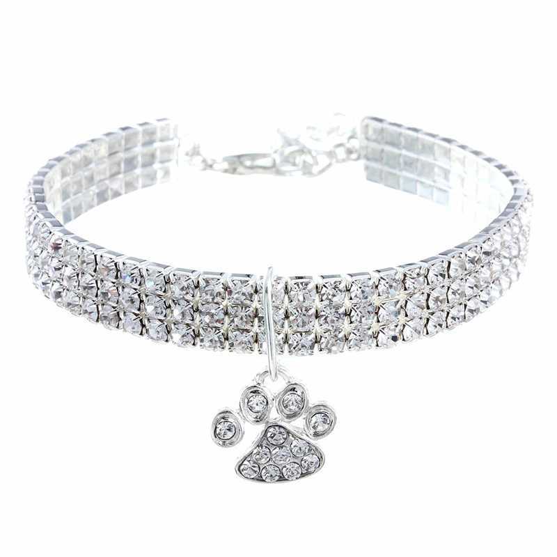 Shiny Zircon Pet Dog Neck Collars Durable Alloy Extended Chain for Small Medium Pets Pink Party Gifts Dogs Cat Necklace Y240803