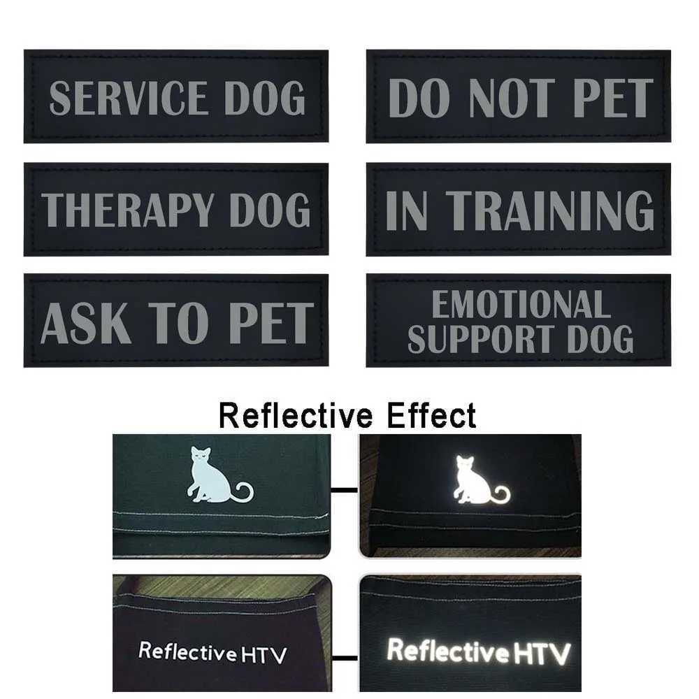 Dog Harness Patches Reflective Print DO NOT PET IN TRAINING SERVICE DOG ASK TO PET EMOTIONAL SUPPORT DOG THERAPY DOG Y240803