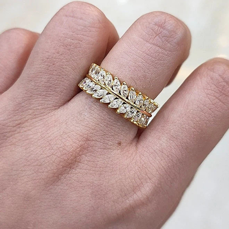 2024 Choucong Top Sell Drop Ship Gorgeous Wedding Rings Vintage Jewelry 18k White Gold Fill Marquist Cut 5A Cubic Zircon CZ Diamond Party Women Engage
