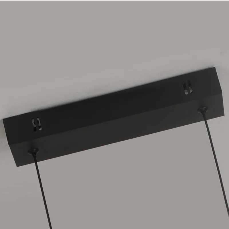 Modern Minimalist LED Pendant Light Fixture For Dining Room Adjustable Height Black Linear Hanging Lamp For Kitchen Living RoomM240731