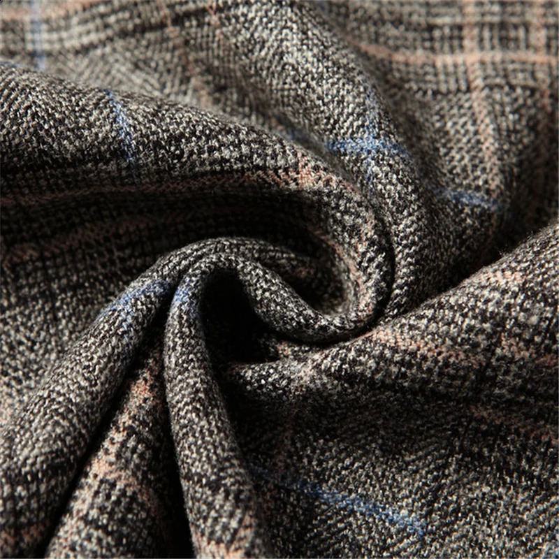 FGKKS Spring Autumn Blazers Men Slim Fit British Plaid Formal Suit Jacket Party Wedding Business Casual Blazers Male 240819