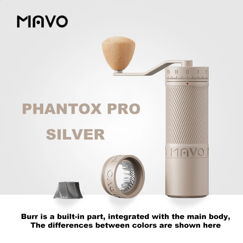 MAVO PHANTOX PRO Manual Coffee Grinder 45mm burr / 120 clicks /3 bearings fix the central shaft / Hand-crank Coffee Bean Grinder 240802