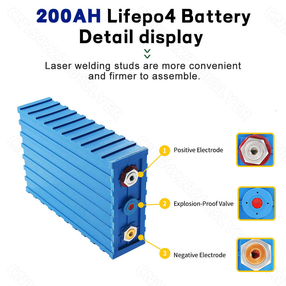 4/16PCS 200Ah LiFePO4 Battery 3.2V 12V 24V 48V DIY Rechargeable Cell Lithium Iron Phosphate For Electric EV RVs Boats Golf Carts