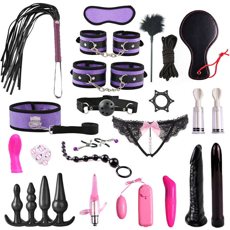 SHEYAY 22pcs Bondage SM Restraint Bed Bondage Kit Fetish Toy Fine Plush Webbing Set Men And Women's Sex Products