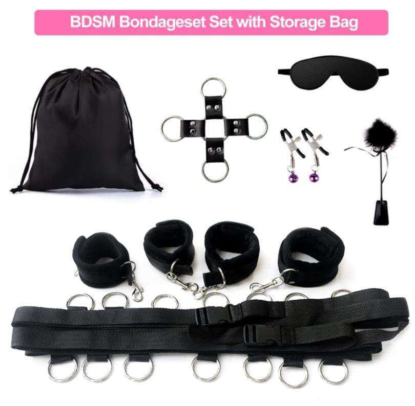 Bed Bondage Restraints Kit Sex Toys for Woman Sex Games Mattress Fetish Adjustable Bed Restraints Set SM for Couples Beginners%