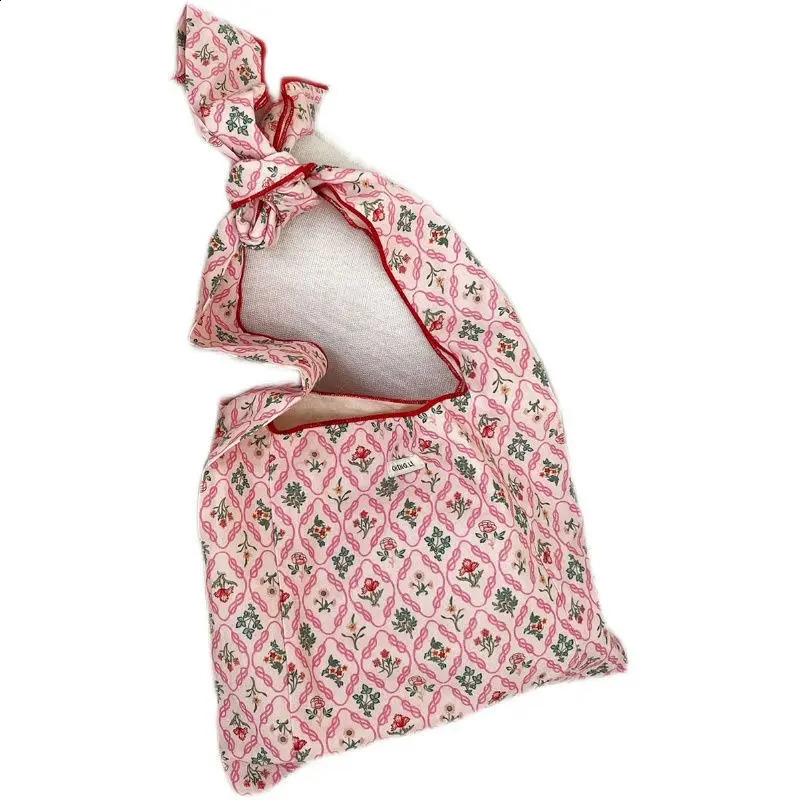 Womens Canvas Shopping Bag Eusable Grocery Shoulder Floral Pattern Printing Eco Handbag Shopper Bags Tote Neceser Mujer 240805