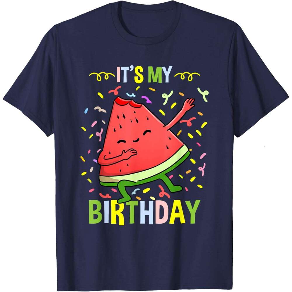 T shirt Mens Its My Birthday Watermelon T-Shirt shirts tshirt graphic tee Casual tops summer clothes Short sleeve Free shipping