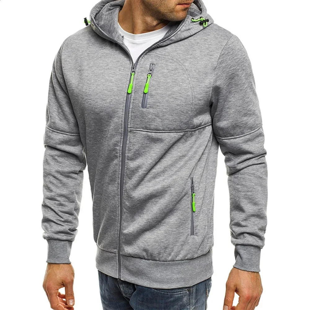 Mens Sweater Cardigan Hooded Jacket Zipper Pocket Jacquard Jacket Sports Fitness Outdoor Leisure Running Solid Color Sportswear 240805