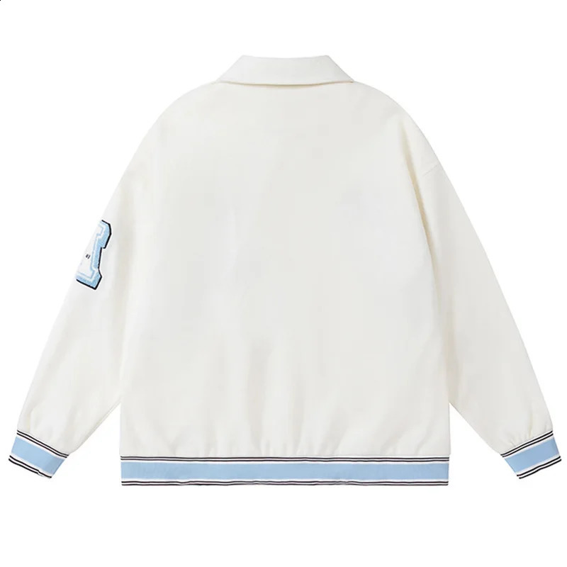 Super sized hiphop jeans patch work jacket mens Harakuju retro for spring and autumn 240824