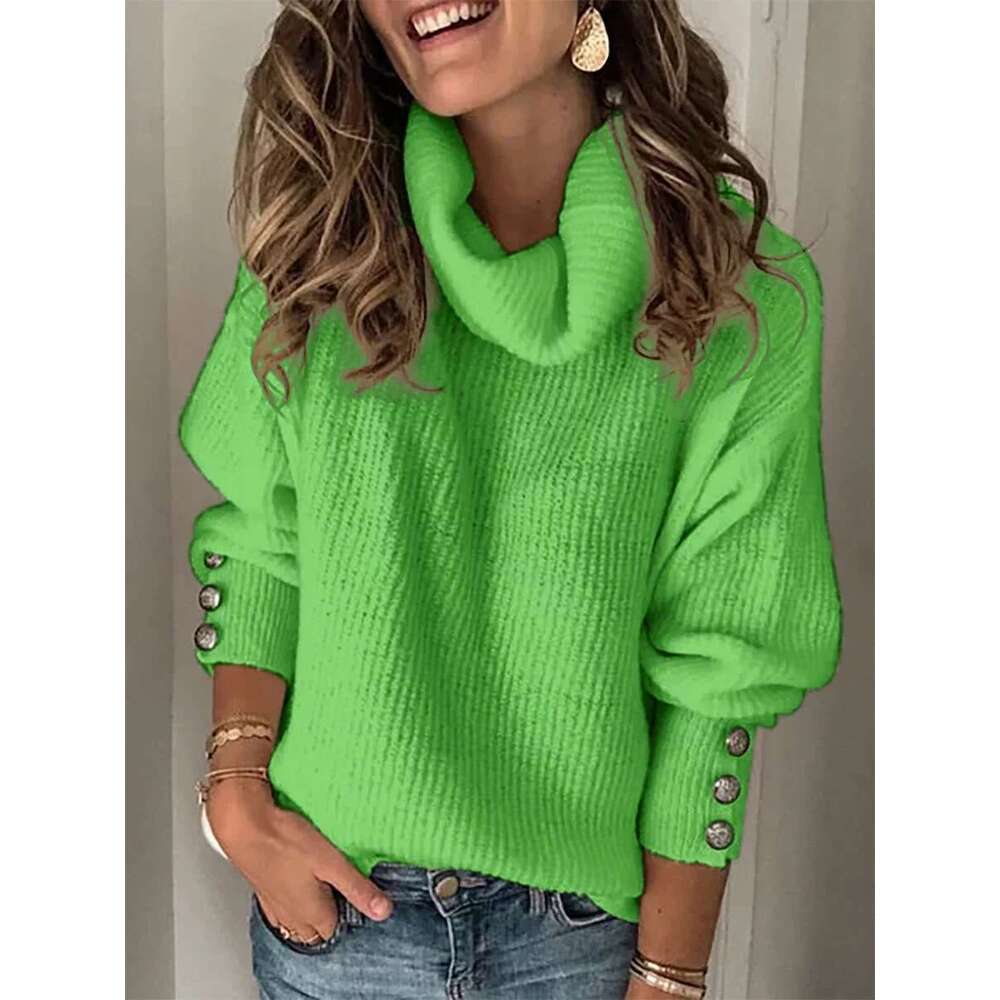 2024 Autumn/winter Womens Sweater High Neck Knitted Top Sweater Sweater Sweaters Women Designer Clothes Designer Sweater Women Polo Sweater Women Swee