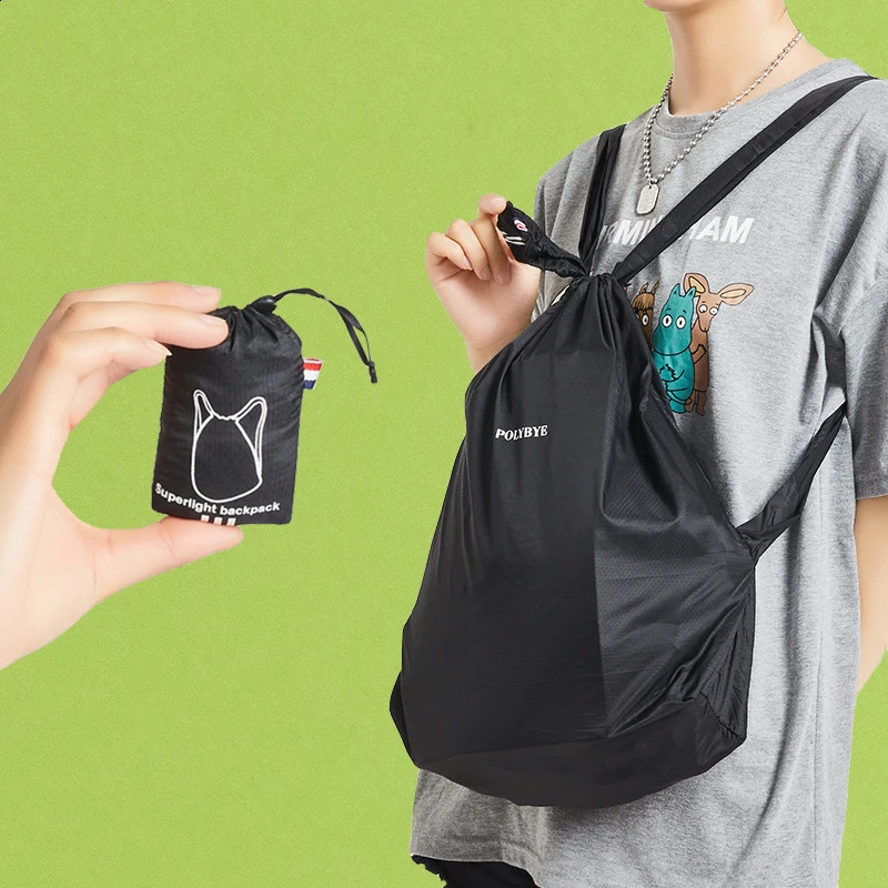 Polybye Super light Reusable Tote bag Eco-friendly Recycle Polyester Foldable Backpack Grocery Bag 250417