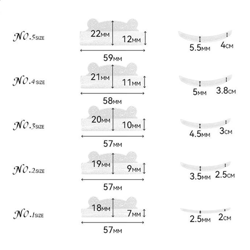 5 pairs of silicone eyelash burn pads adhesive curler shielding and lifting 3D application makeup tools accessories 240729