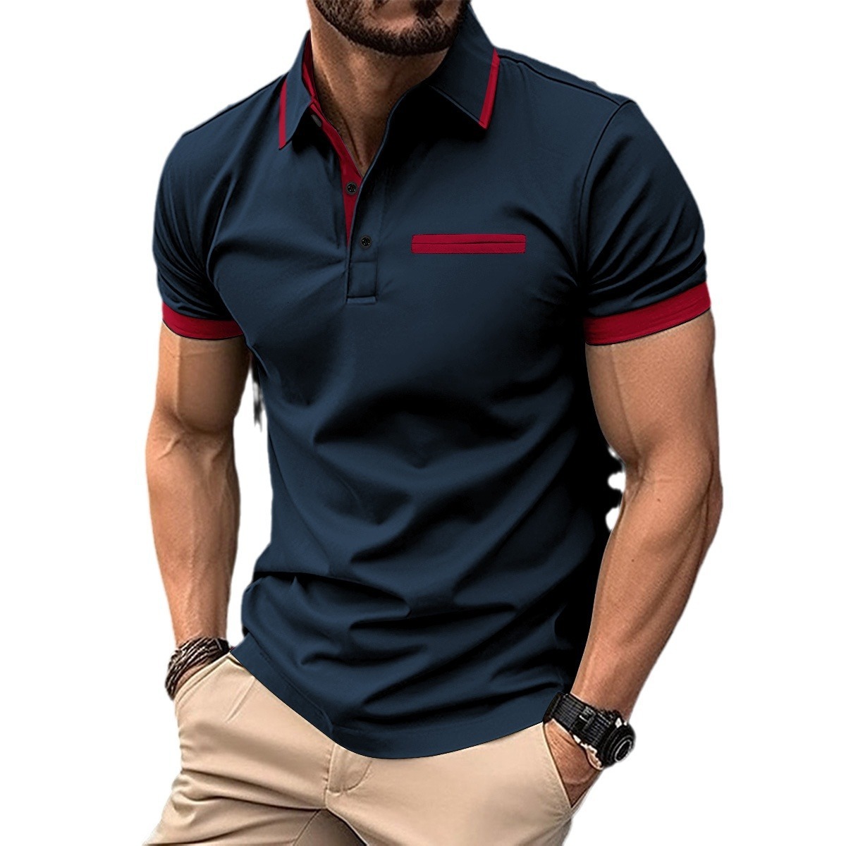 2023 Summer New Men's Short Sleeve Polo