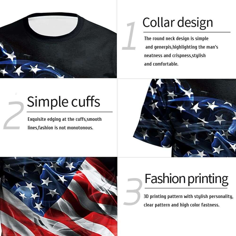 T shirt Mens USA Patriotic T-Shirts Shirts US Eagle Flag Soft Summer Short Sleeve Shirt for Men graphic tee Casual tops summer clothes Short sleeve