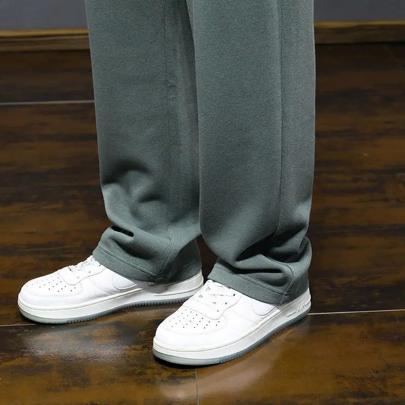 Spring Summer Loose Thin Straight Casual Fashion Mens Clothing Versatile Spliced Pocket Elastic Waist Pull Out Pants 240822