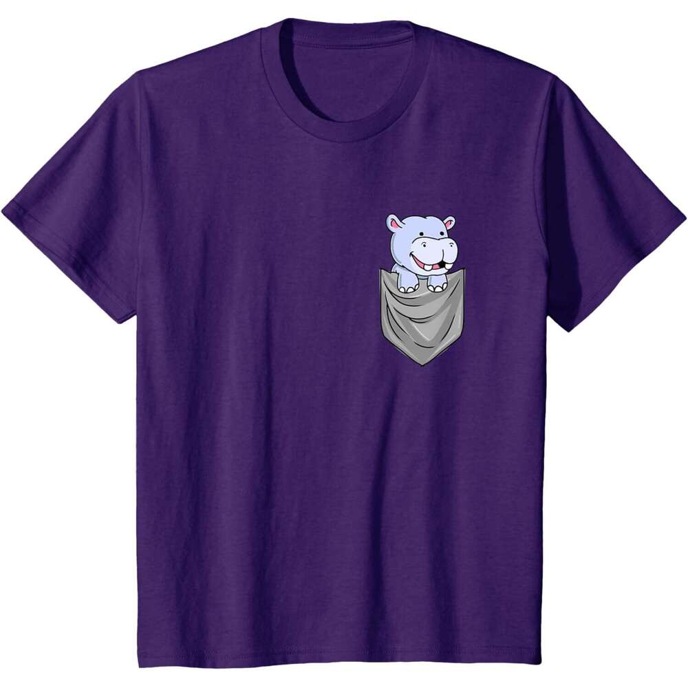 T shirt Mens Hippo In Pocket Hippopotamus Gift T-Shirt shirts tshirt graphic tee Casual tops summer clothes Short sleeve Free shipping
