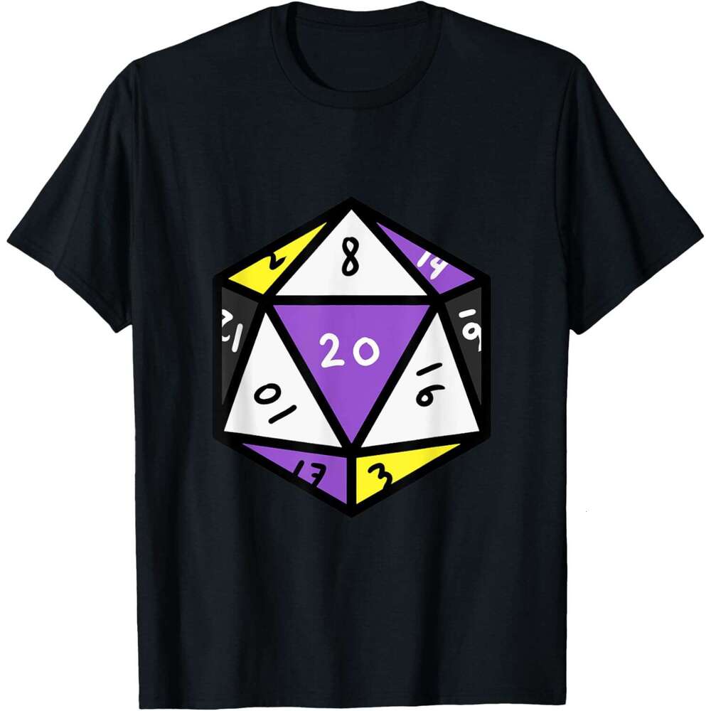 Fashion T shirt Mens Pride Dice Nonbinary T-Shirt shirts tshirt graphic tee Casual tops summer clothes Short sleeve Free shipping