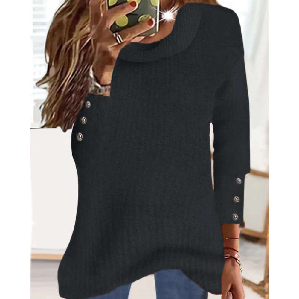 2024 Autumn/winter Womens Hoodie New High Collar Knitted Top Knit Sweater Cashmere Sweaters Sweaters Clothes Woman Pullover Coarse Polo Sweater Women 