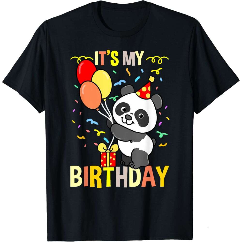 T shirt Mens Its My Birthday Panda Animal T-Shirt shirts tshirt graphic tee Casual tops summer clothes Short sleeve Free shipping