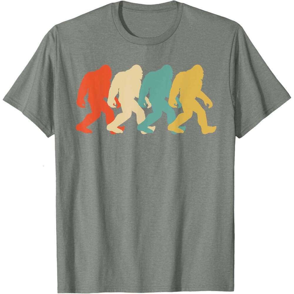 T shirt Mens Bigfoot Silhouette Retro Pop Art Sasquatch Graphic T-Shirt shirts tshirt graphic tee Casual tops summer clothes Short sleeve Free shippin