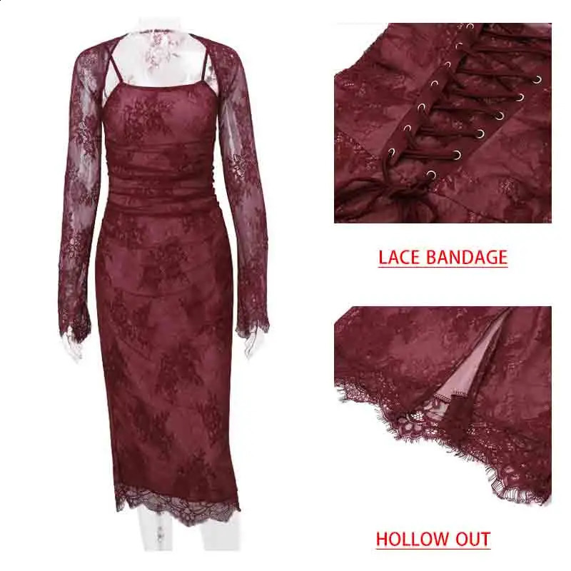 Avrilyaan Lace Print Bodycon Sexy Dress Women Robes Elegant Evening Party Spring Midi Long Vestidos 240627