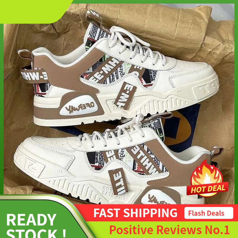 Ddmyoutdoor S Men White Breathable New Trendy Thick Sole Athleisure Versatile Fashion Shoes Khaki Free Shipping Outdoor Ole Hoes Hipping