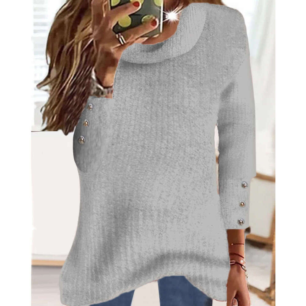 2024 Autumn/winter Womens Hoodie New High Collar Knitted Top Knit Sweater Cashmere Sweaters Sweaters Clothes Woman Pullover Coarse Polo Sweater Women 