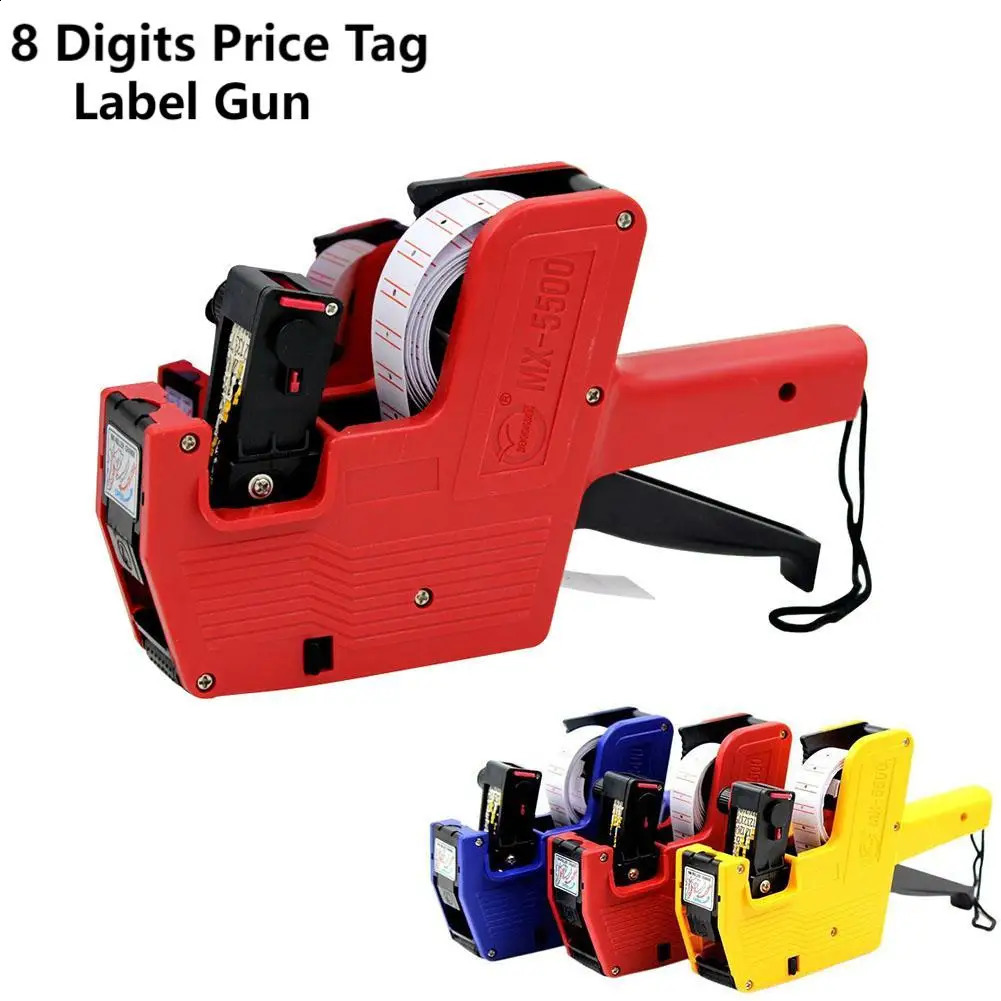 8 Digits Digital Tag Gun Handheld Price Label Gun 1 Lines Labels 1 Ink 5500 Price Tag Marker Machine Labeler Labeller Sticker 240805
