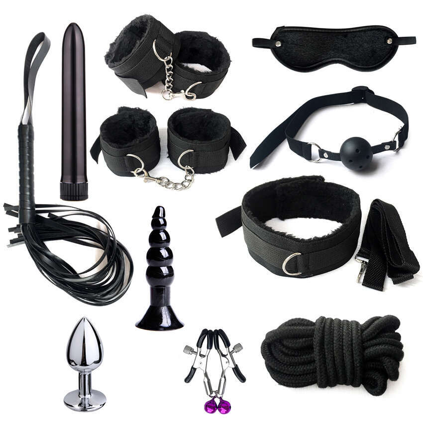 factory price SM bondage restraint nylon 11 Pcs Bed Bondage Kit BDSM Fetish toy