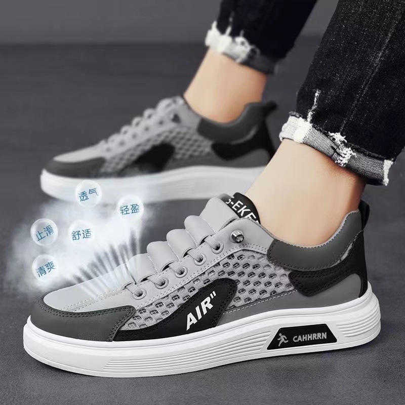 Ice breathable men's summer ultra-thin net shoes deodorant men's sports shoes trend with casual running shoes