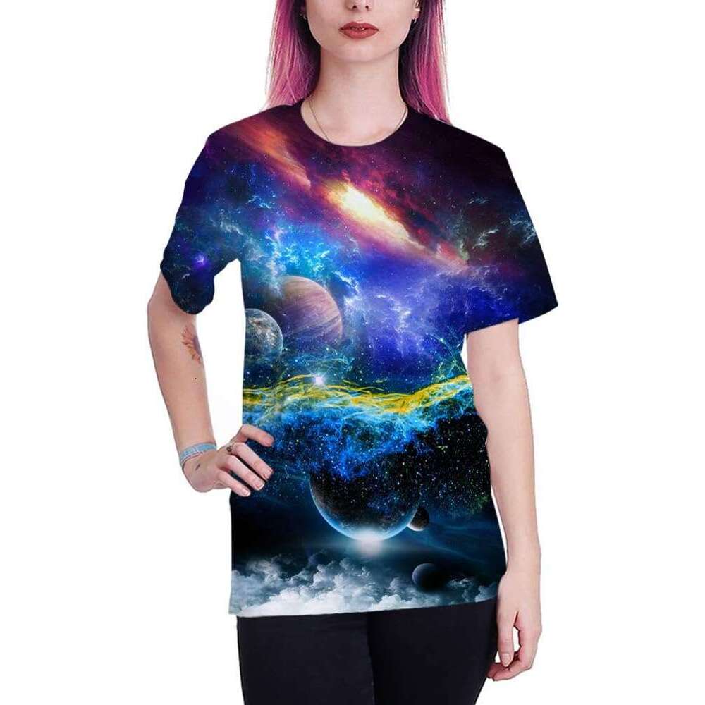 2024 T shirt Mens Unisex 3D Print Shirts Colorful Space Graphic Tees for Men Women Teens shirts tshirt graphic tee Casual tops summer clothes Short sl