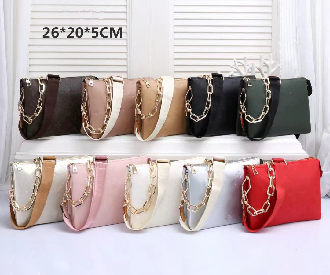 High Quality COUSSIN bags Women's Designer purses shoulder Bags Luxury crossbody tote bag square handbags leather two straps Chain Messenger Bags