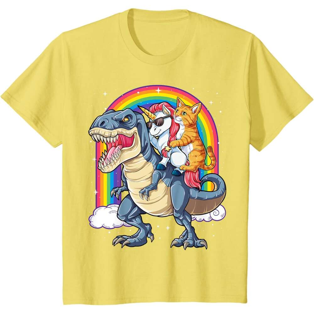 T shirt Mens Cat Unicorn Riding Dinosaur T rex Kitten Lover Space Galaxy T-Shirt shirts tshirt graphic tee Casual tops summer clothes Short sleeve
