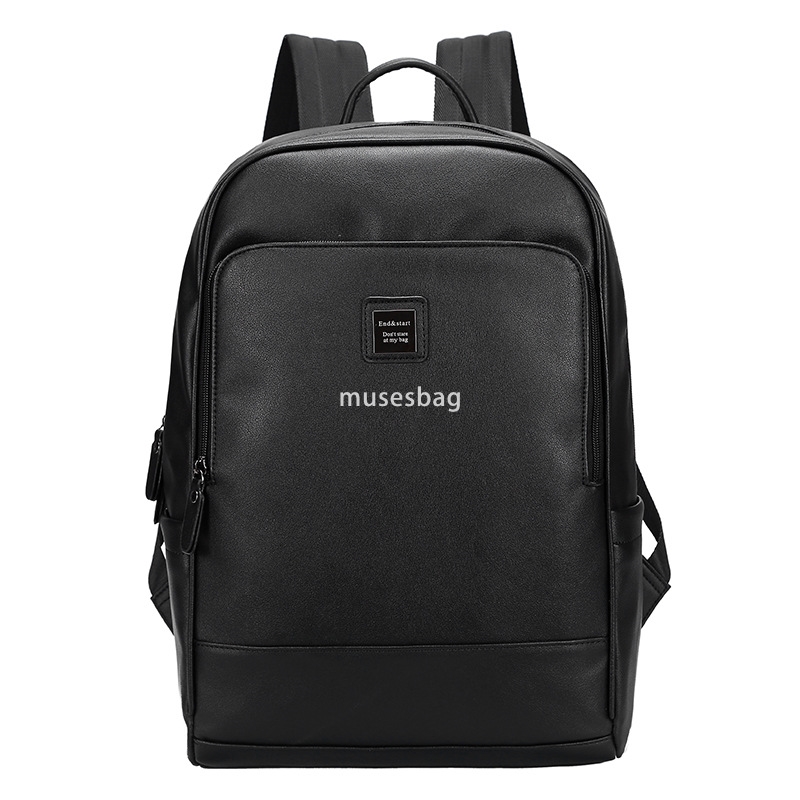 Men's backpack new leather leisure large capacity business computer backpack male schoolbag fashion brand