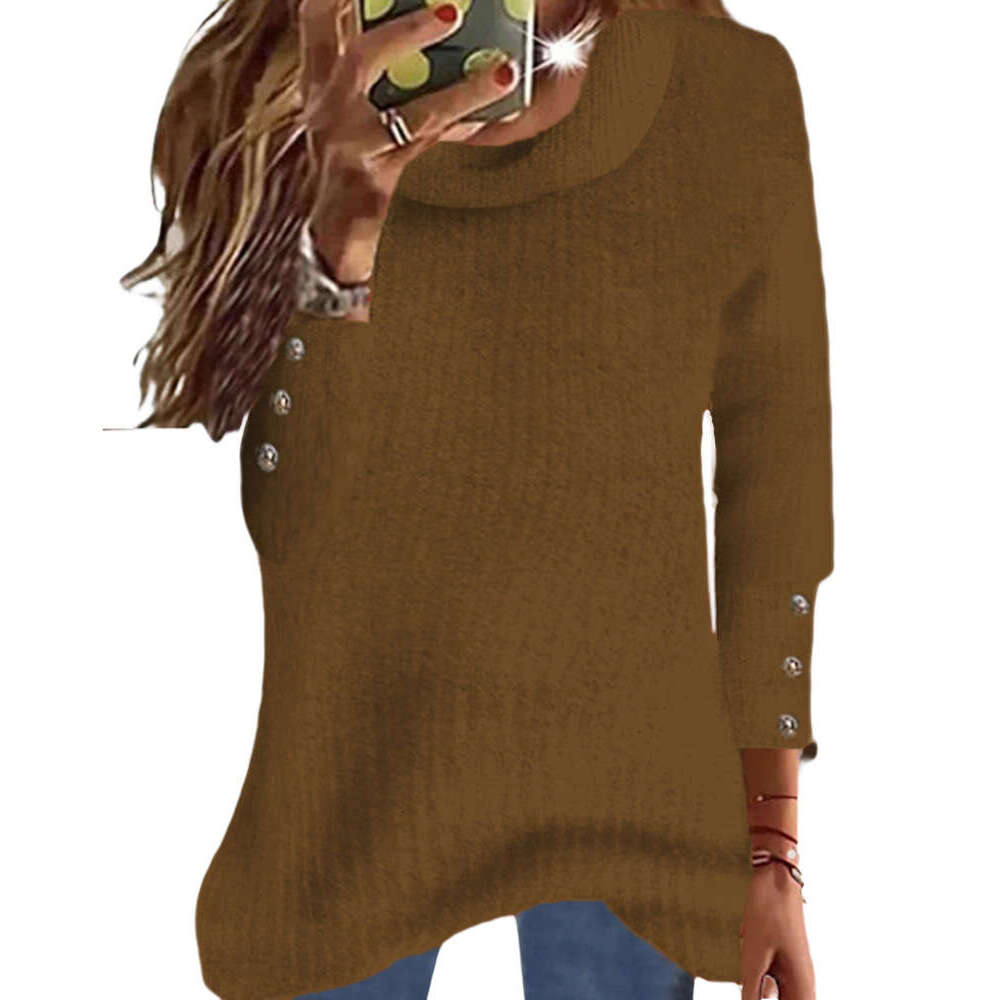 2024 Autumn/winter Womens Hoodie New High Collar Knitted Top Knit Sweater Cashmere Sweaters Sweaters Clothes Woman Pullover Coarse Polo Sweater Women 