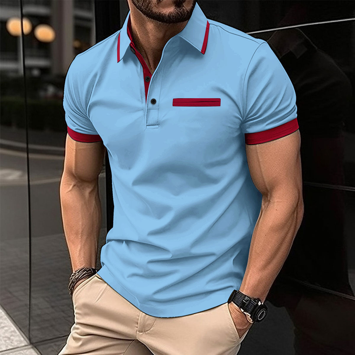 2023 Summer New Men's Short Sleeve Polo