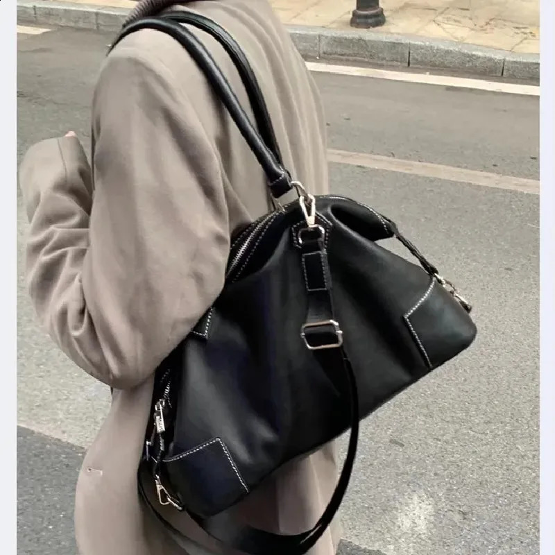 Girls Crossbody Tote Bag Highcapacity Grunge Y2k Aesthetic Shoulder Vintage Simple Fashion Casual Handbags All Match 240805