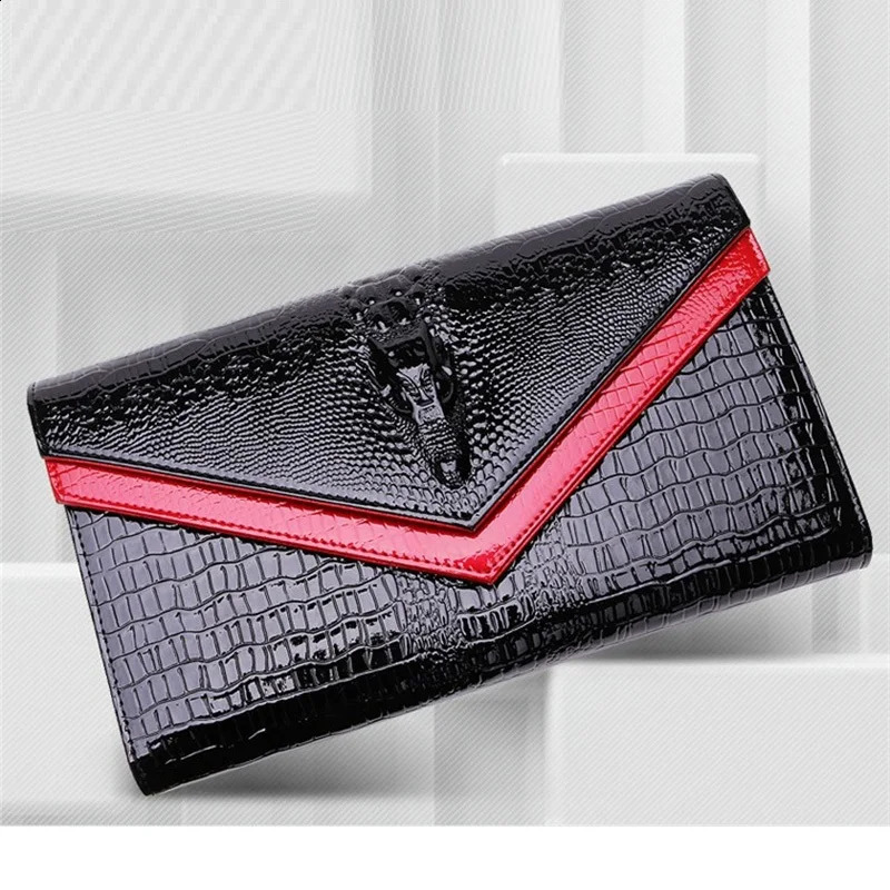 DHwanglijia Alligator Pattern Women Cow designer bag Leather Clutch Bag Patchwork Ladies Cowhide Shoulder or Crossbody Bags 240802