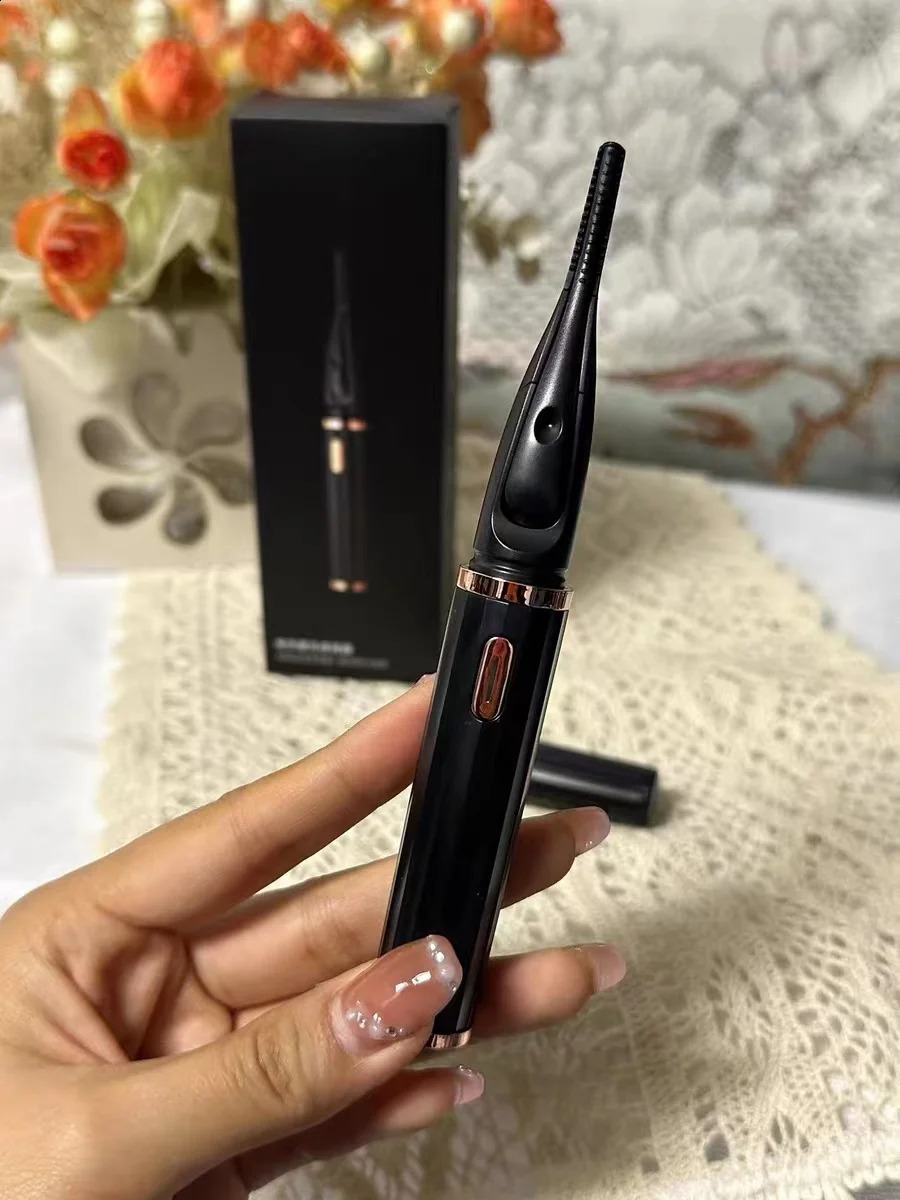 USB heated eyelash curler with clip comb portable electric 240729