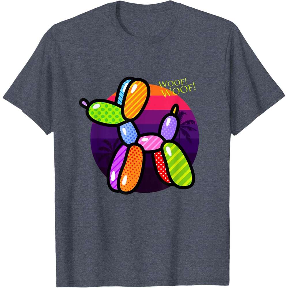 T shirt Mens Poodle Dog Balloon Animal Illustration Graphic Designs T-Shirt shirts tshirt graphic tee Casual tops summer clothes Short sleeve Free shi